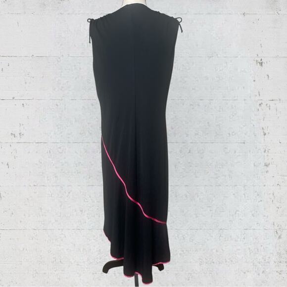 VTG Y2K Taboo Babydoll Asymmetrical Maxi Dress 2X Fairy Goth Black Pink - Picture 8 of 16